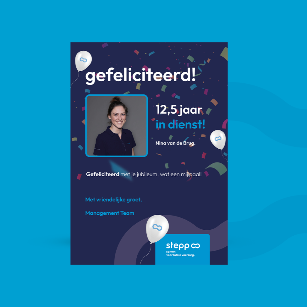 12.5 Jaar in dienst.